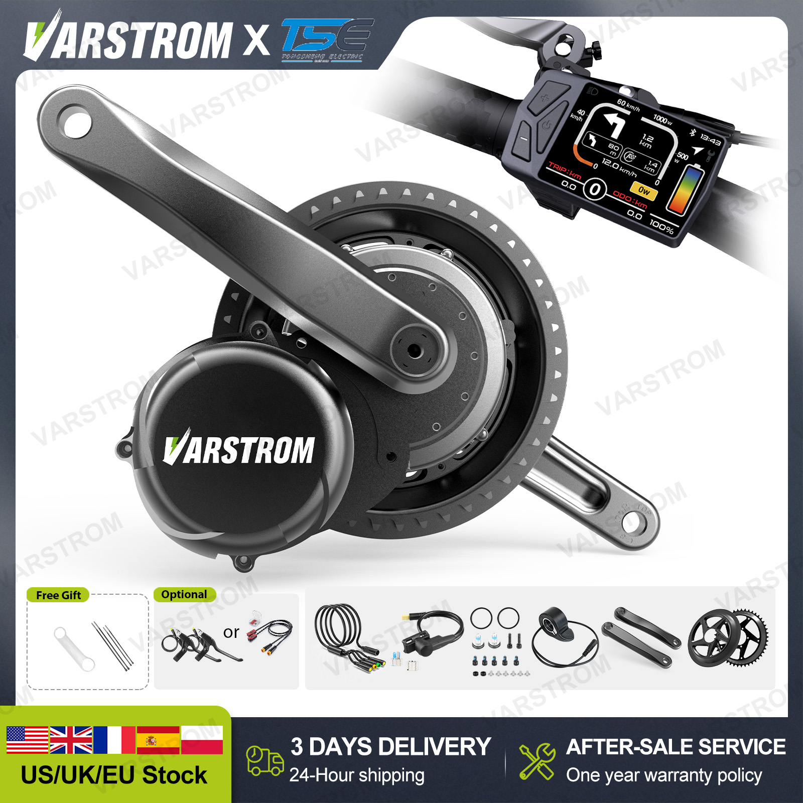 Side Hung Mid Drive Motor Kit - [Pengiriman 3 Hari] Tongsheng Mid Motor
