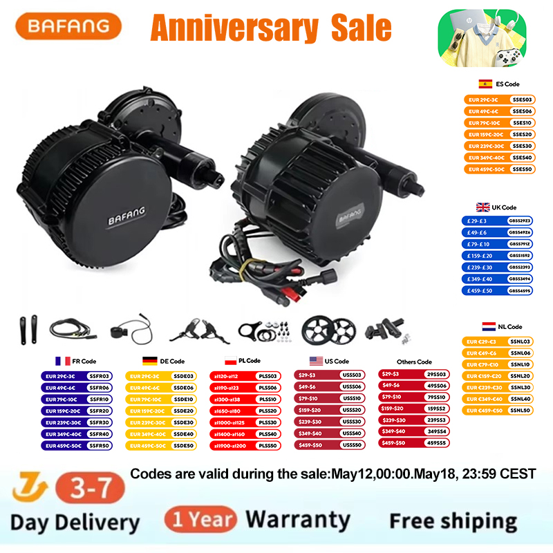 Side Hung Mid Drive Motor Kit - Bafang BBSHD Kit konversi sepeda Motor